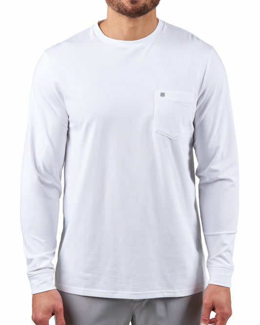 Luxe Long-Sleeved White Tee for Work or Play