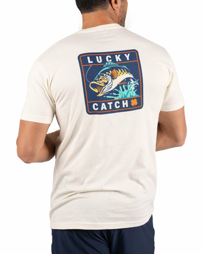 Retro Men's Beige Graphic Tee for Fishing & Outdoors