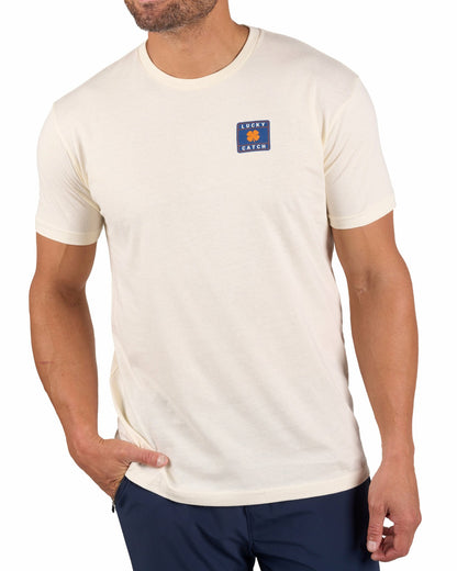 Retro Men's Beige Graphic Tee for Fishing & Outdoors