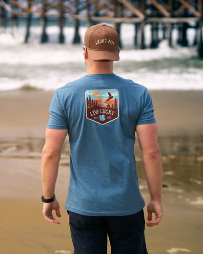 Retro Western Men's Blue Graphic Tee