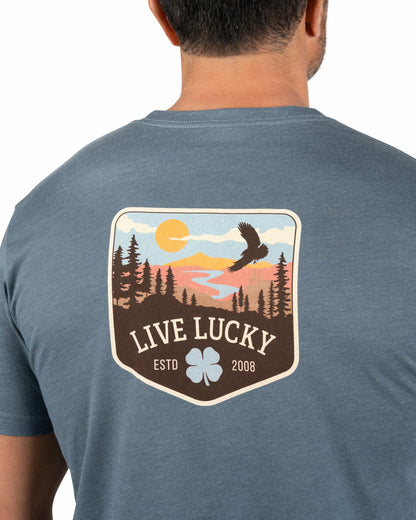 Retro Western Men's Blue Graphic Tee