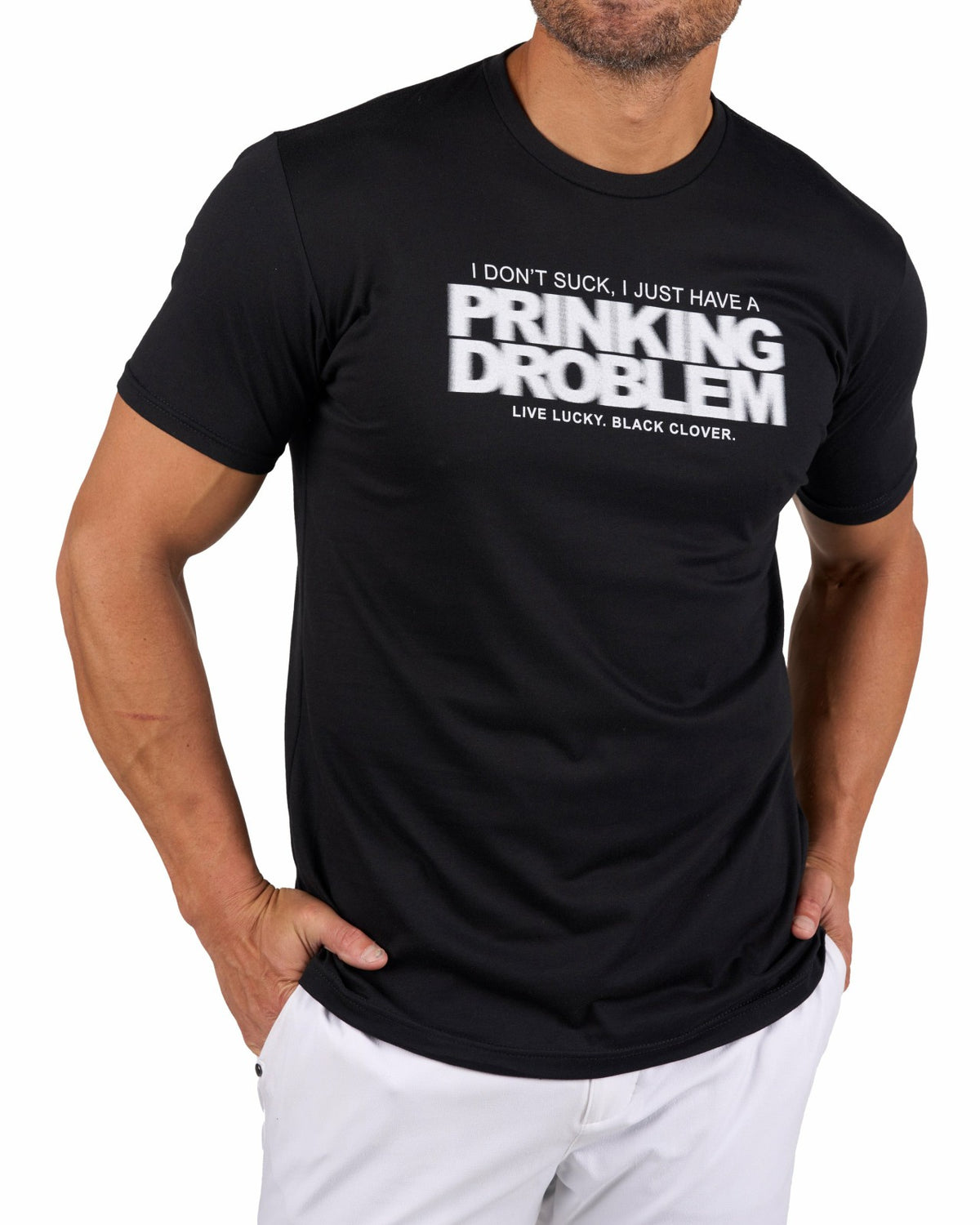 Playful Men's Black Graphic Tee for Golf and Casual Wear