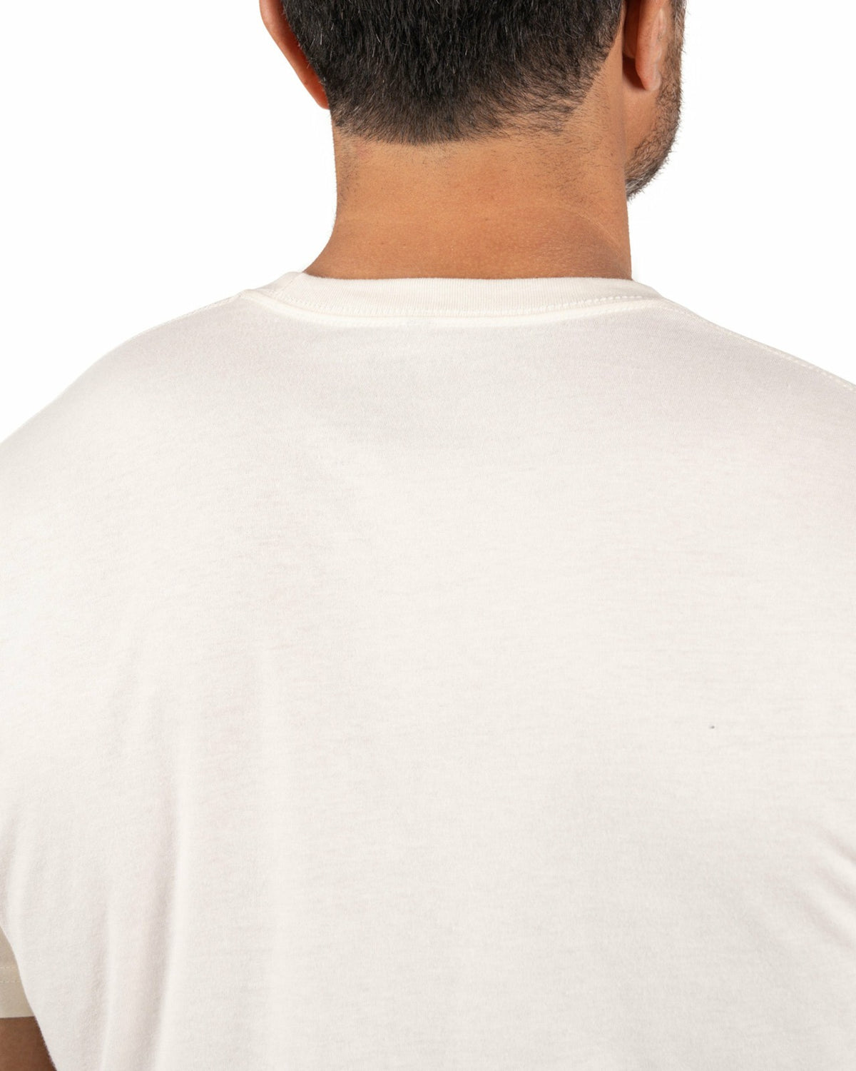 Retro Men's Beige Graphic Tee with Live Lucky Logo