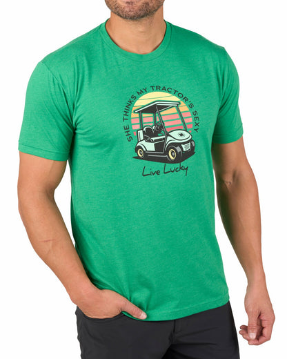 Playful Men's Green Graphic Tee for Golf