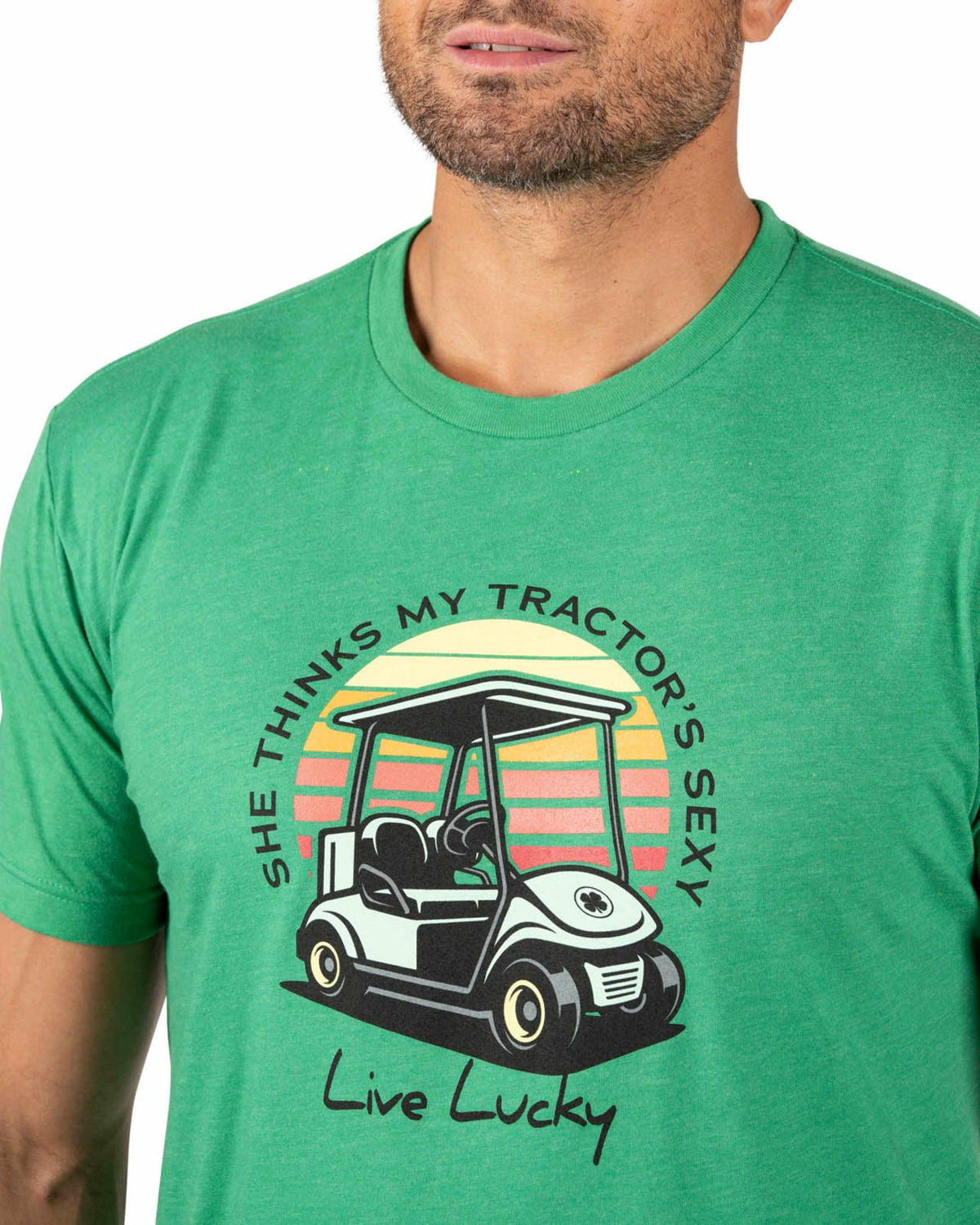 Playful Men's Green Graphic Tee for Golf