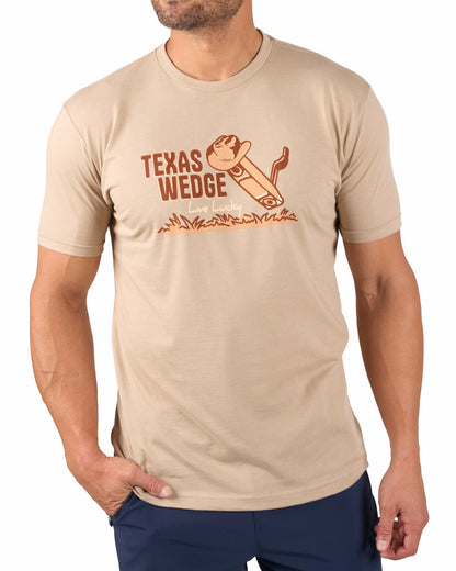 Super Soft Men's Tan Texas Golf Themed Graphic Tee