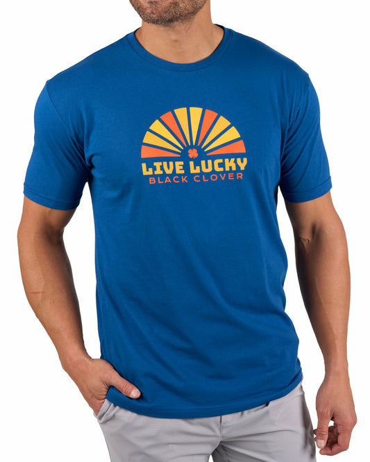 Bright Blue Men's Graphic Tee for Golf & Casual Wear