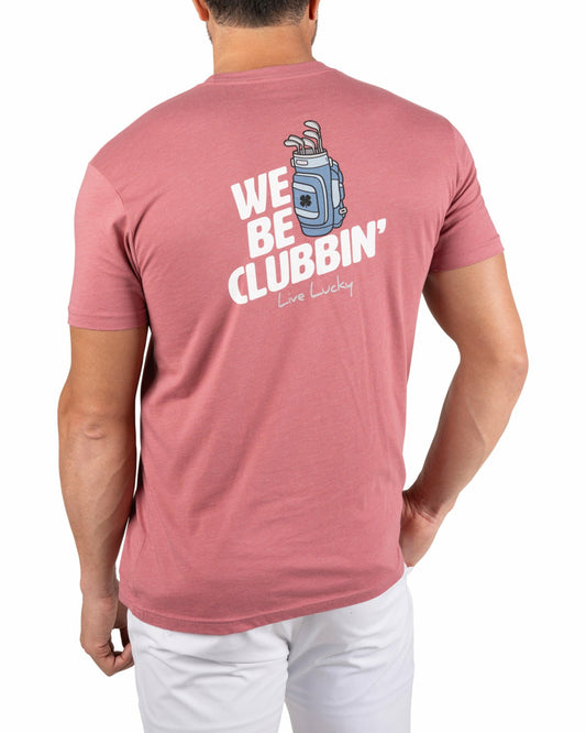 Playful Men's Pink Graphic Tee for Golf
