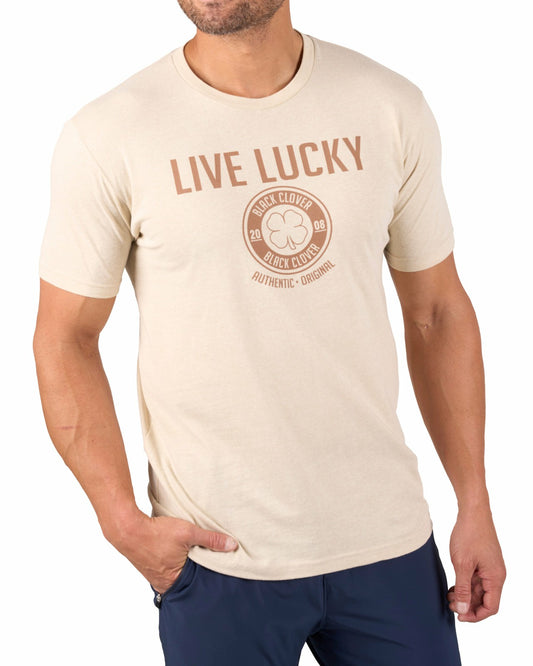 Super Soft Men's Brown and Beige Graphic Tee