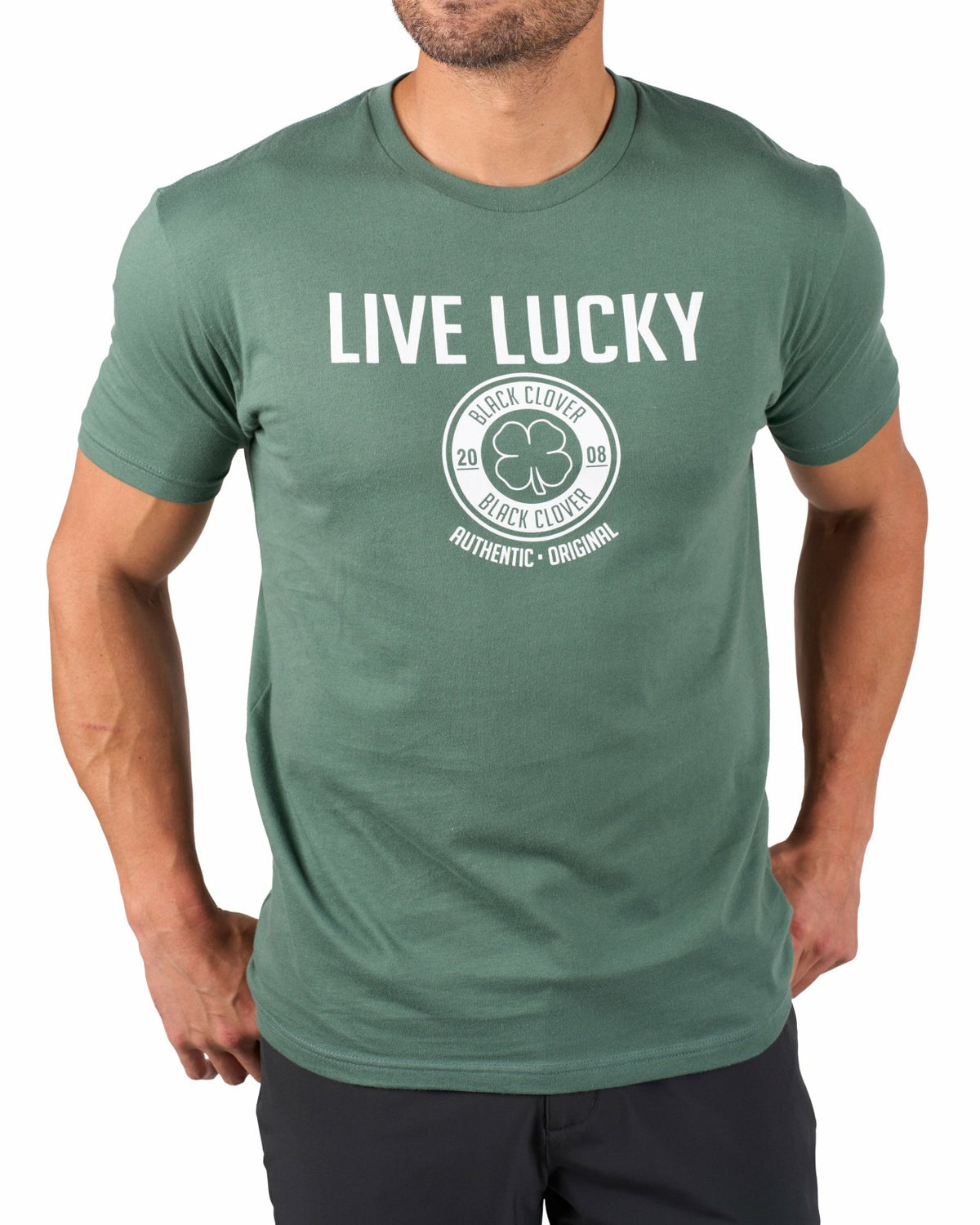 Super Soft Men's Green and White Graphic Tee