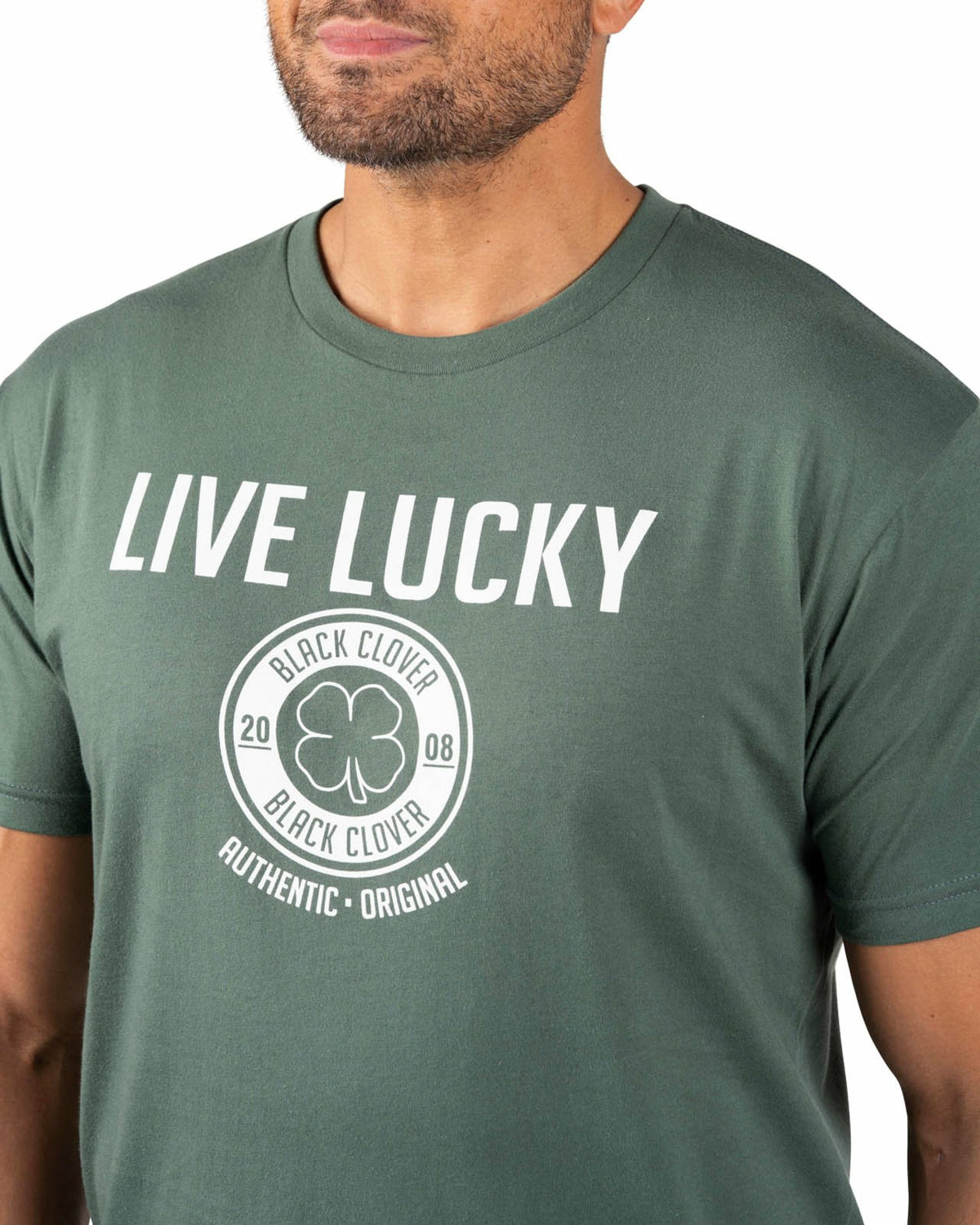 Super Soft Men's Green and White Graphic Tee