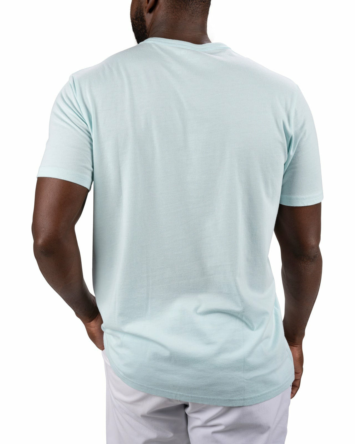 Super Soft Men's Blue and White Graphic Tee
