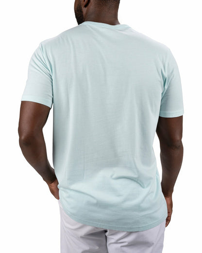 Super Soft Men's Blue and White Graphic Tee