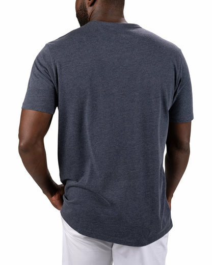 Super Soft Men's Blue and White Graphic Tee