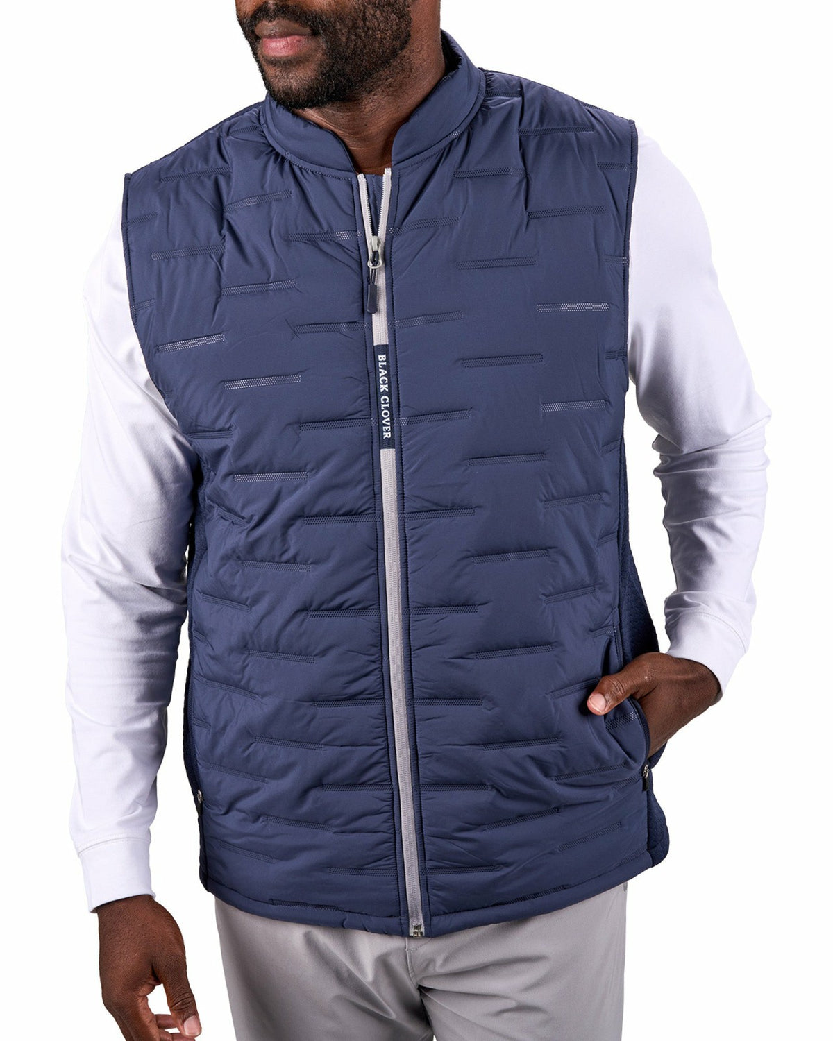 Trendy Men's Navy Blue Golf Vest for Everyday Style