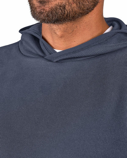 Men's Versatile Blue Hoodie for Style and Comfort