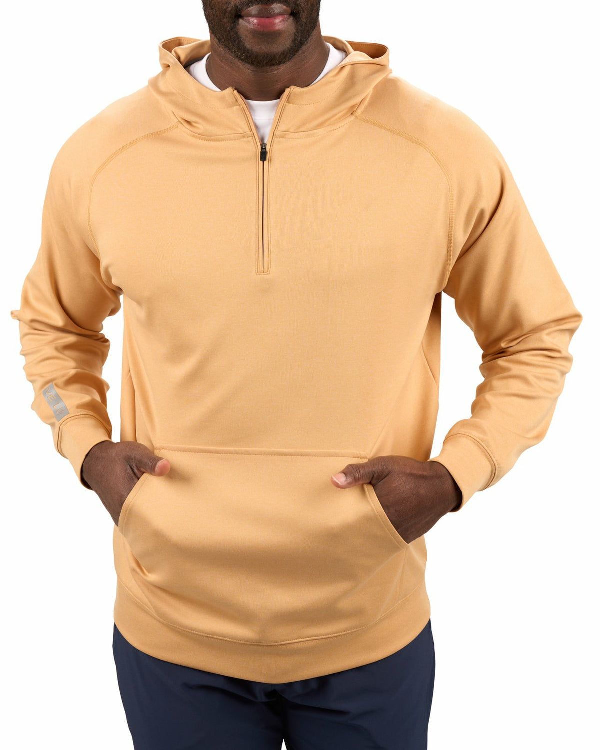 Men's Quarter-Zip Mustard Yellow Lightweight Hoodie