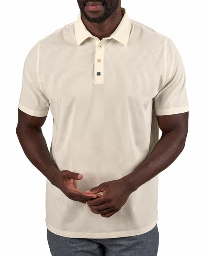 Men's Off-White Mesh Performance Polo for Golf or Business