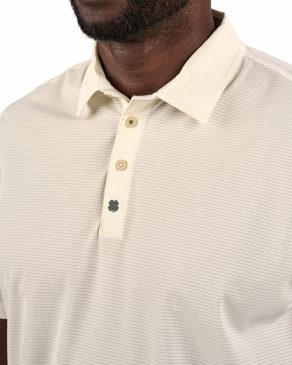Men's Off-White Mesh Performance Polo for Golf or Business