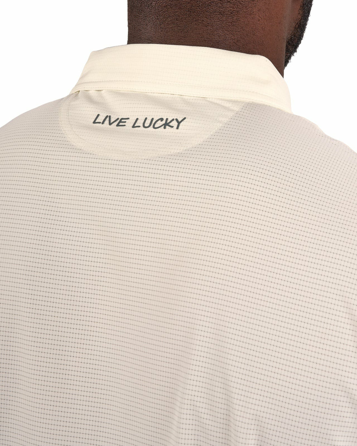 Men's Off-White Mesh Performance Polo for Golf or Business