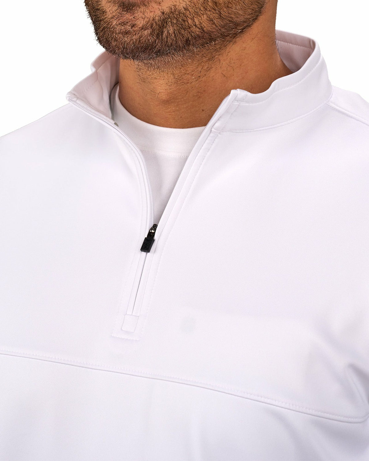 Men's Athletic White Quarter-Zip Hoodie