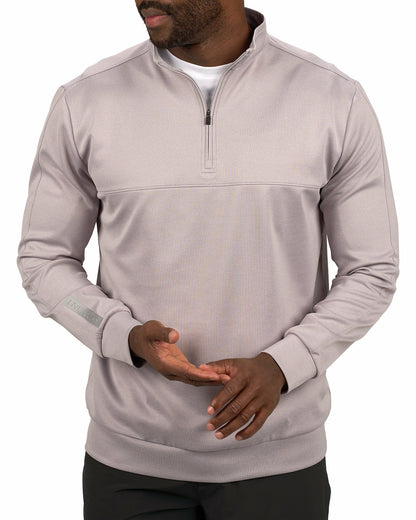Men's Athletic Light Grey Quarter-Zip Hoodie