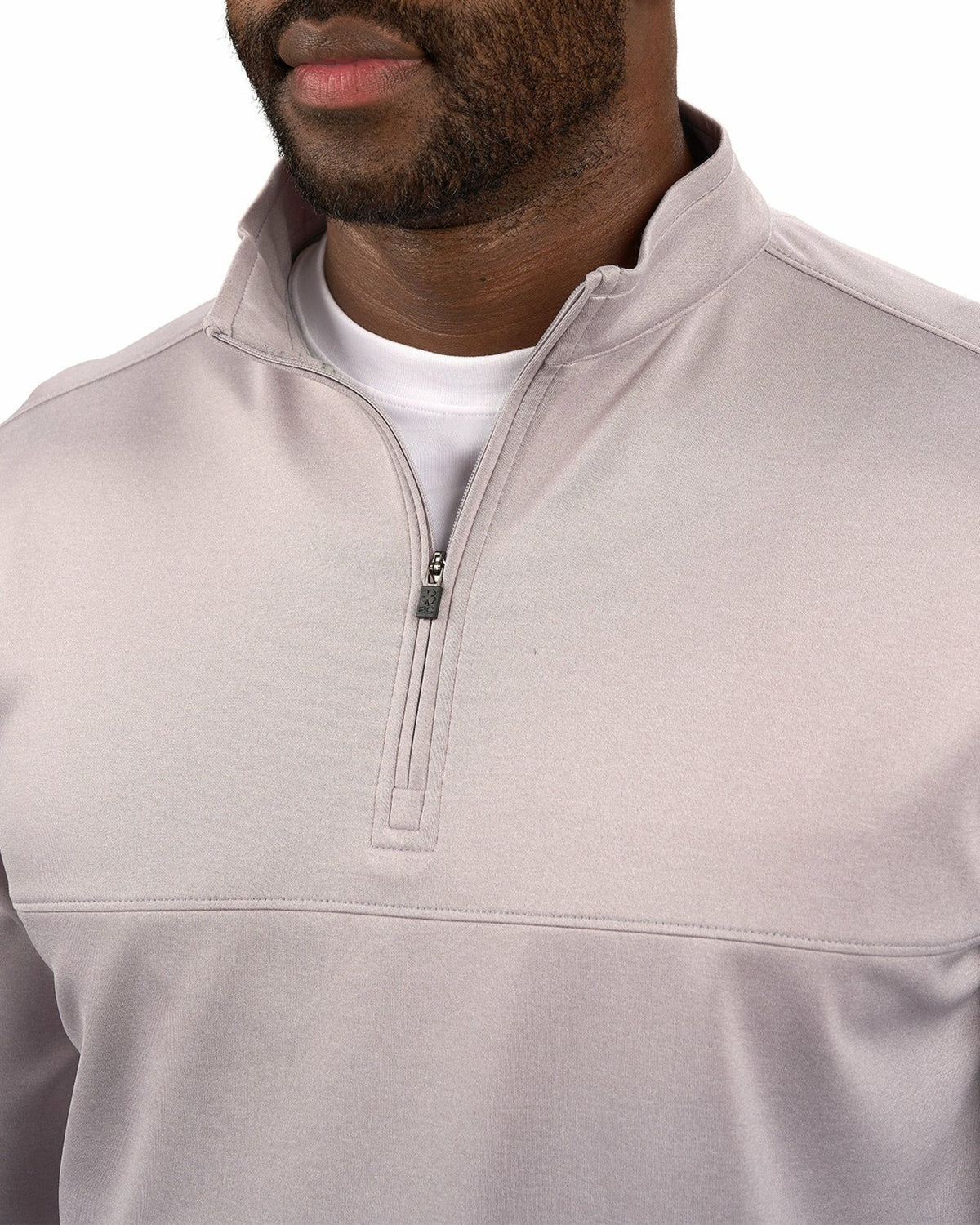 Men's Athletic Light Grey Quarter-Zip Hoodie