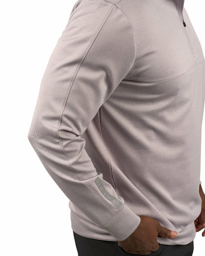 Men's Athletic Light Grey Quarter-Zip Hoodie