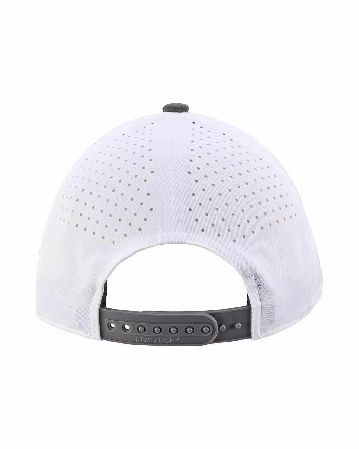 White and Grey Perforated Golf Hat with Clover