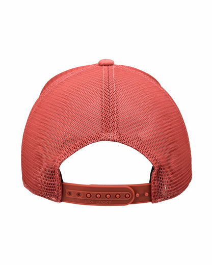 Pink Adjustable Hat with Mesh Back and White Embroidered Clover