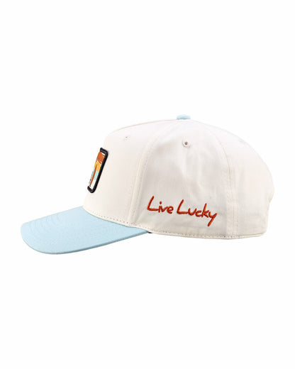 Tropical White and Blue Hat for Golf and Lifestyle