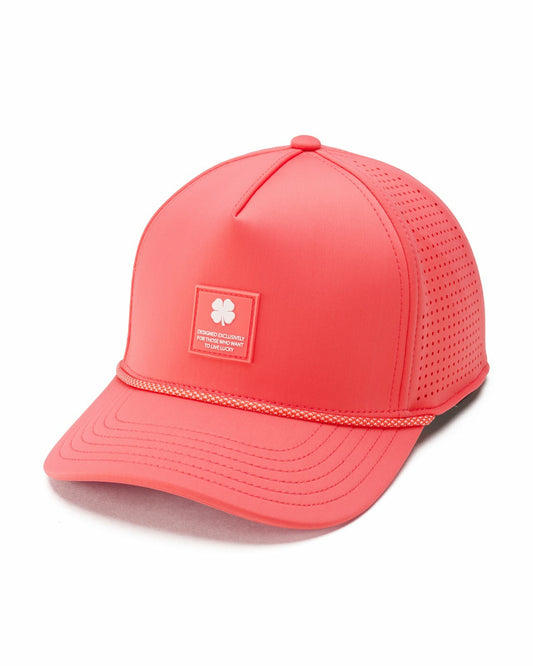 Trendy Unisex Pink Summer Rope Snapback Hat with Clover Patch