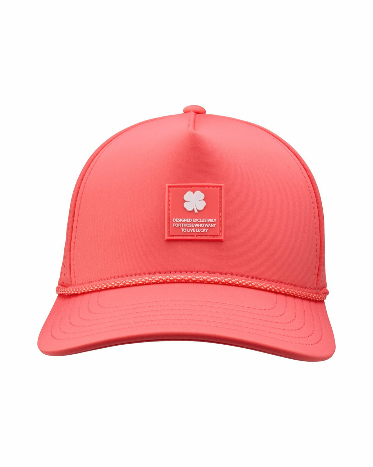 Trendy Unisex Pink Summer Rope Snapback Hat with Clover Patch
