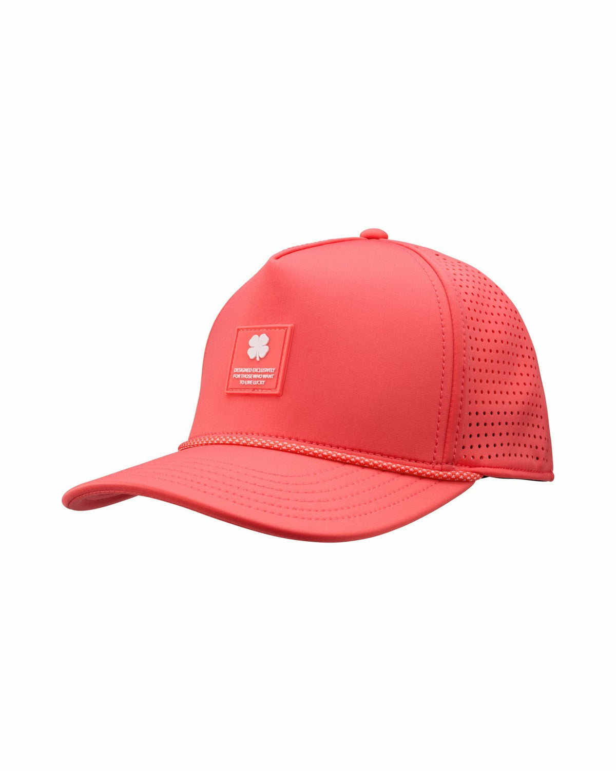 Trendy Unisex Pink Summer Rope Snapback Hat with Clover Patch