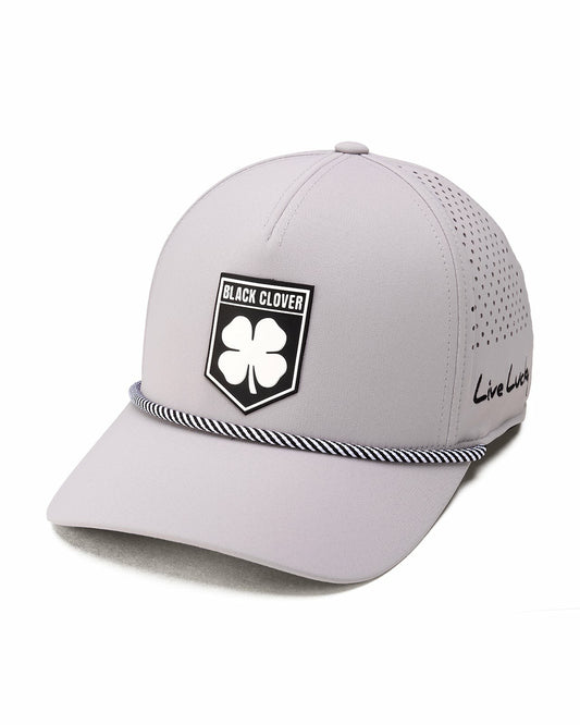 Breathable Silver Golf Hat with Rope and Patch