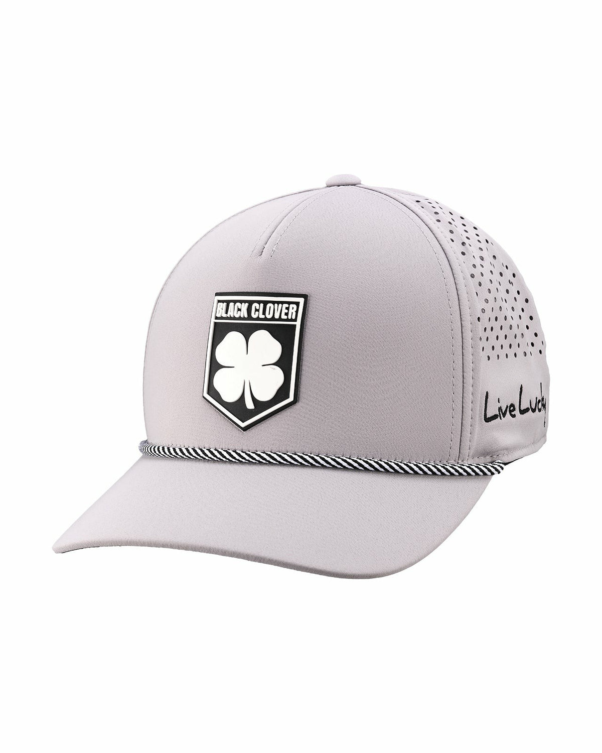 Breathable Silver Golf Hat with Rope and Patch
