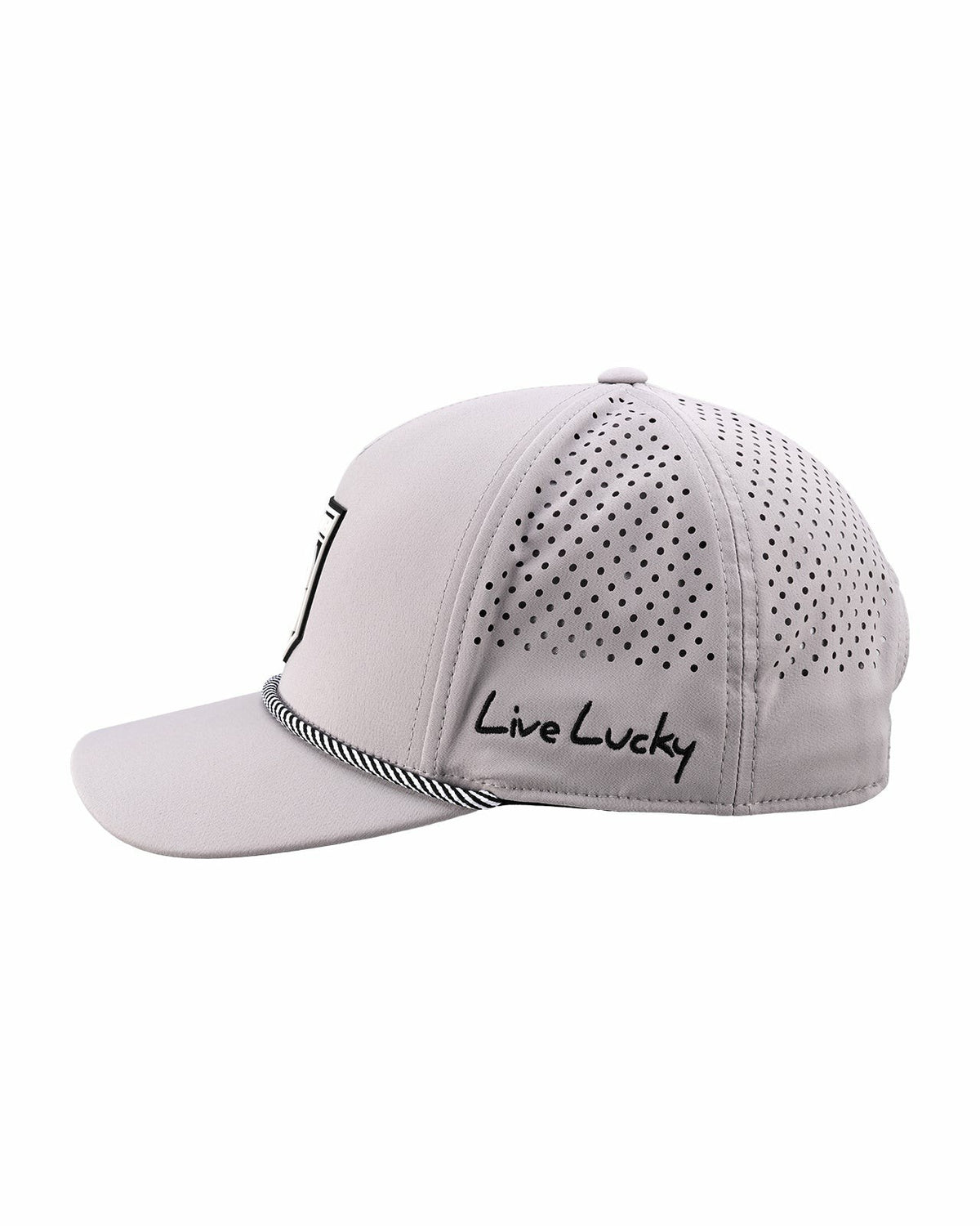 Breathable Silver Golf Hat with Rope and Patch