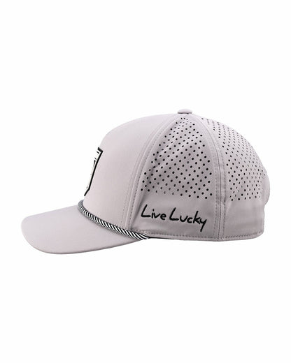 Breathable Silver Golf Hat with Rope and Patch