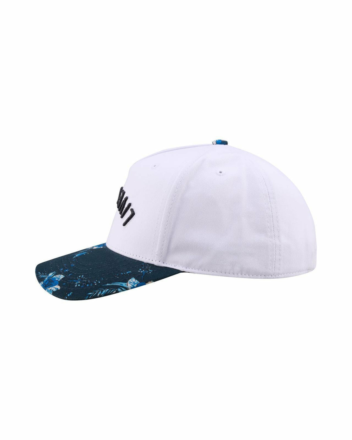 Tropical Vintage-Inspired White and Blue Floral Hat