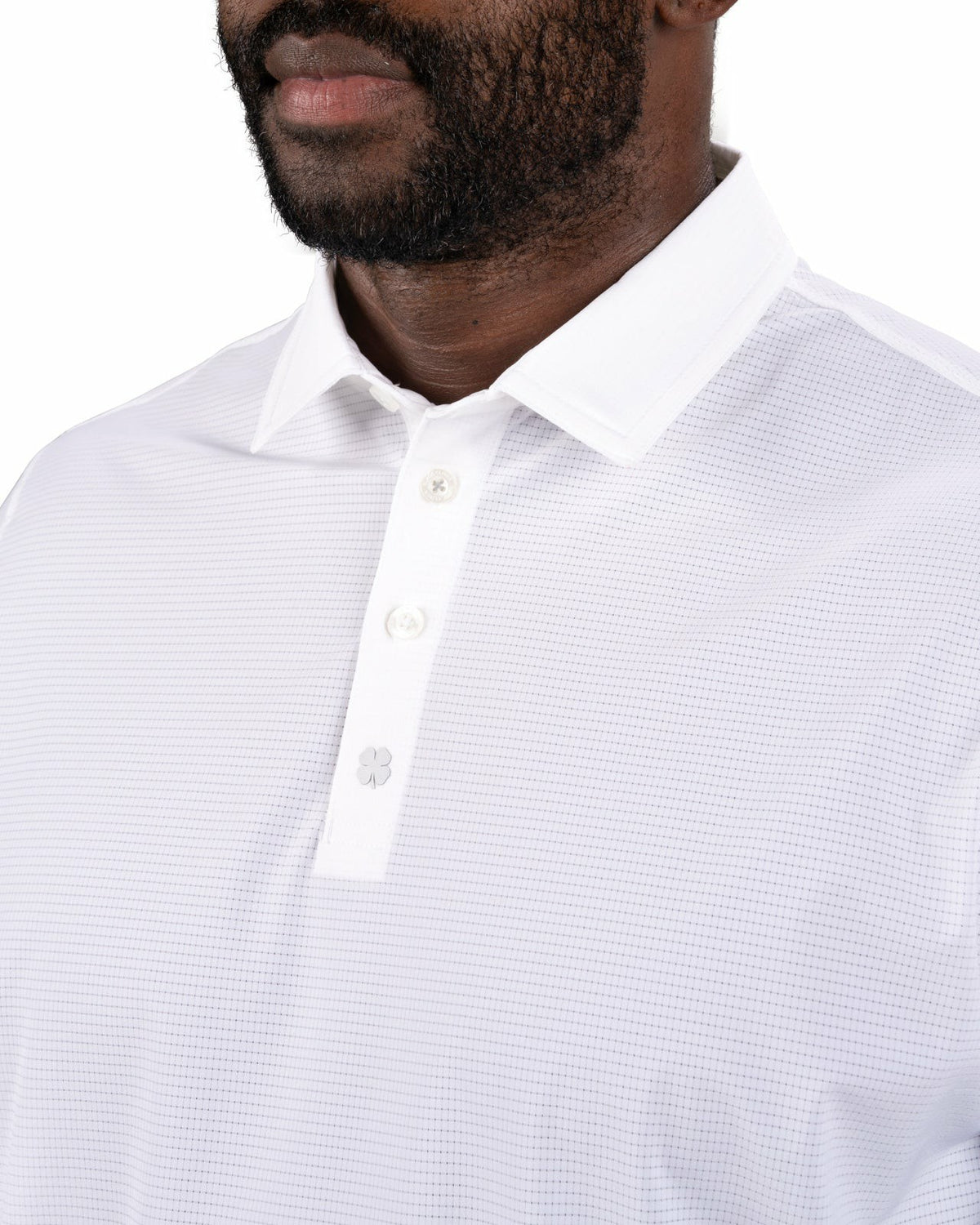 Men's White Mesh Performance Polo for Golf or Business