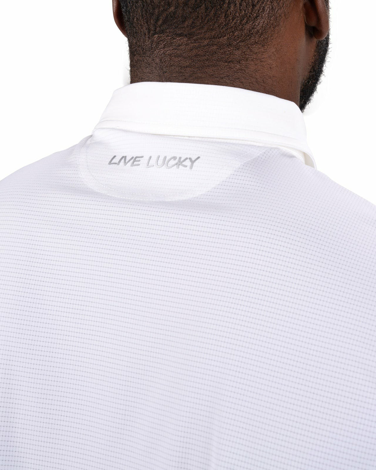 Men's White Mesh Performance Polo for Golf or Business