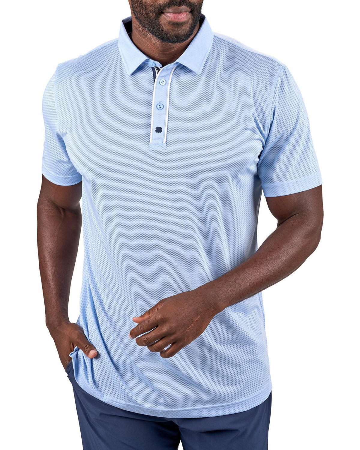Breathable Men's Light Blue Golf Polo for Classic Style