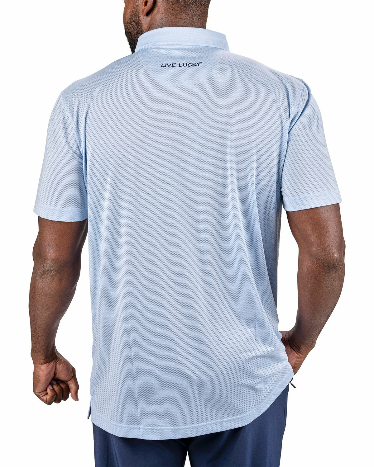 Breathable Men's Light Blue Golf Polo for Classic Style