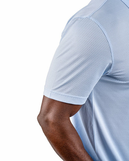 Breathable Men's Light Blue Golf Polo for Classic Style
