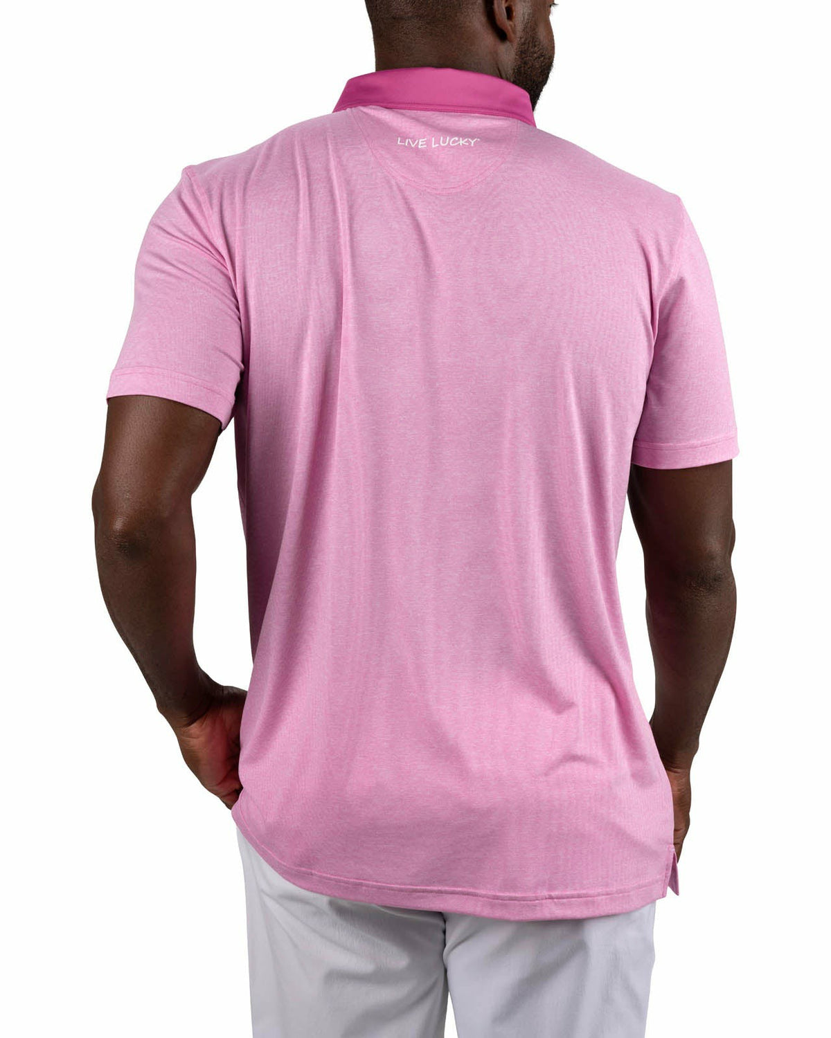 Classic Men's Pink Golf Polo with Cooling & Breathability