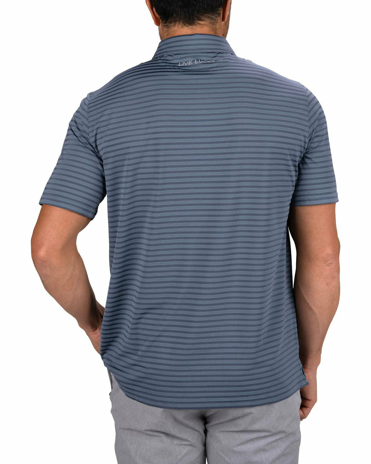 Men’s Stylish Black Striped Polo for Golf and Business