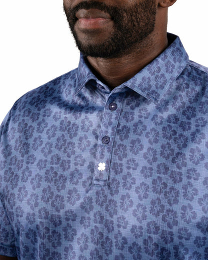 Men's Navy Blue Tropical Polo for Golf and Lifestyle