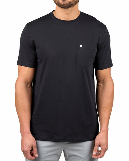Luxe Short-Sleeved Black Tee for Work or Play
