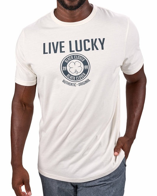 Super Soft Men's Grey and Cream Graphic Tee