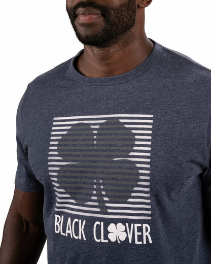 Men's Athletic Short Sleeve Blue T-Shirt with Black Clover Logo